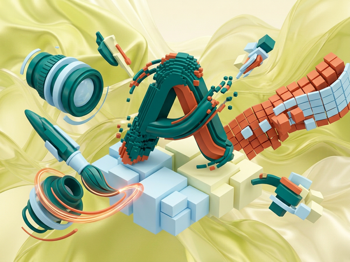 AI Design for на этом фоне создай 3д фигурки на тему Цифровая вселенная Adobe. Фон менять нельзя. Фигурки должны быть достаточно большими. Используй цвета EE6C4D 01524B D5F4FF FAFFDB
сделай модельки динамичными. Не делай никаких надписей. Все фигурки в стиле 3д рендера
ПО центру должна быть основная моделька. ПО бокам фигурки для придания динамики.