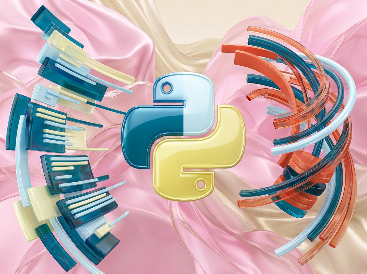 на этом фоне создай 3д фигурки на тему Backend-мастер: Python. Фон менять нельзя.  Фигурки должны быть достаточно большими. Используй цвета EE6C4D 01524B D5F4FF FAFFDB

сделай модельки динамичными. Не делай никаких надписей. Все фигурки в стиле 3д рендера

ПО центру должна быть основная моделька. ПО бокам фигурки для придания динамики.

по центру логотип питона. по бокам - строки кода, бд