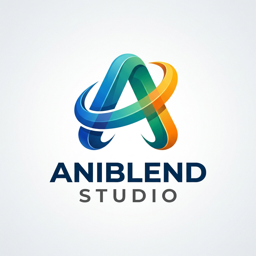 AI Design for logo for ANIBLEND Studio a 3D Animation Agency
