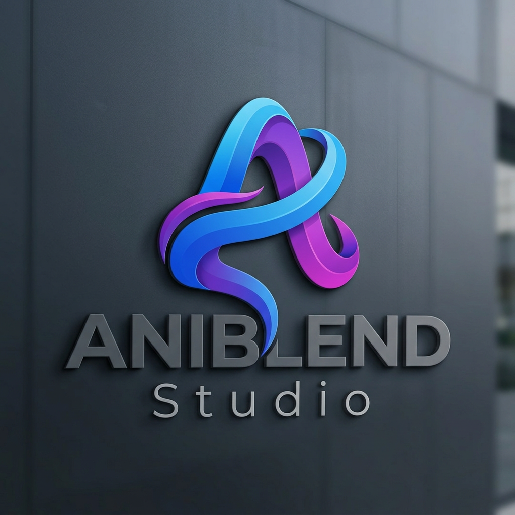 AI Design for logo for ANIBLEND Studio a 3D Animation Agency