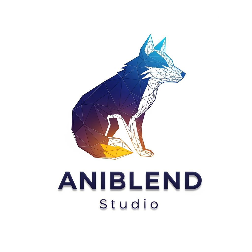 AI Design for logo for ANIBLEND Studio a 3D Animation Agency