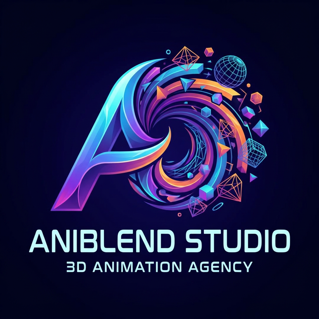 AI Design for logo for ANIBLEND Studio a 3D Animation Agency