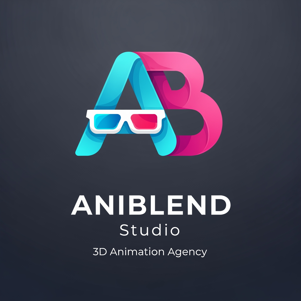 AI Design for logo for ANIBLEND Studio a 3D Animation Agency