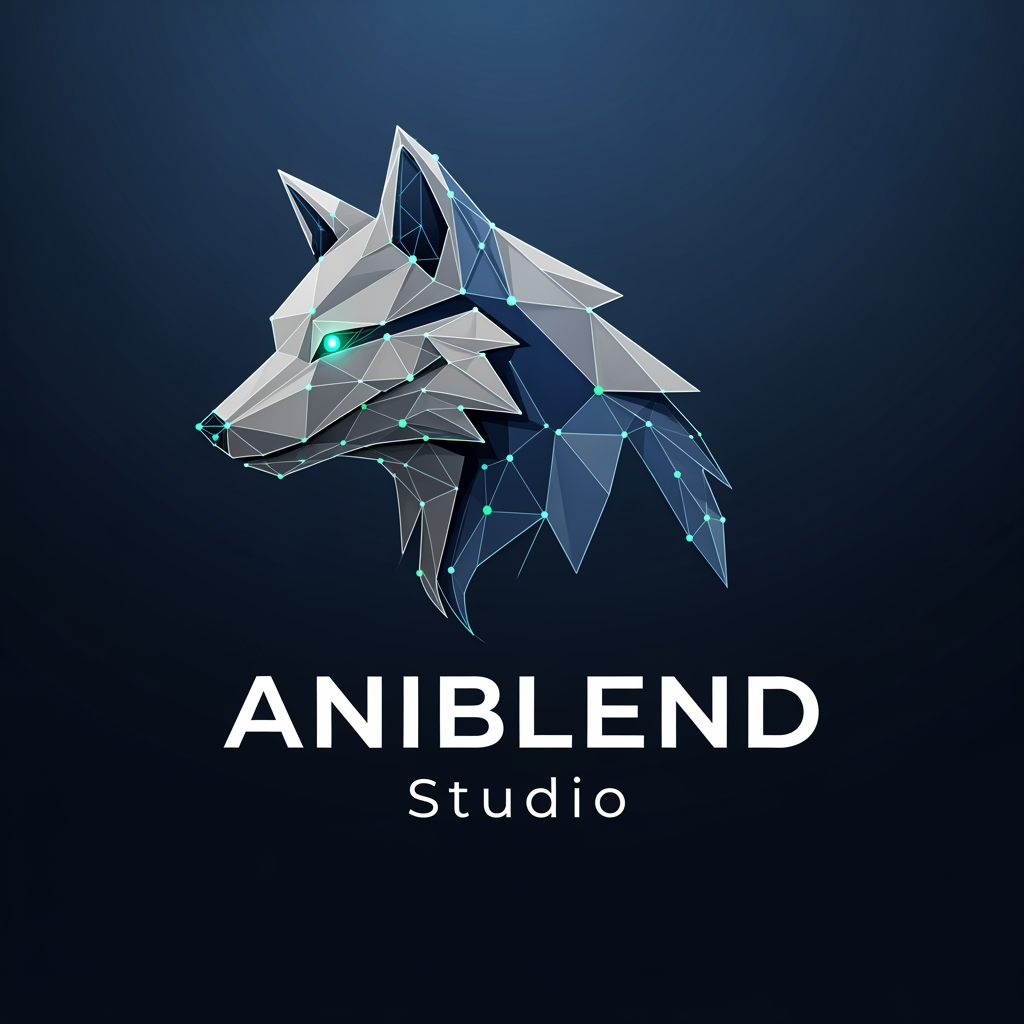 AI Design for logo for ANIBLEND Studio a 3D Animation Agency