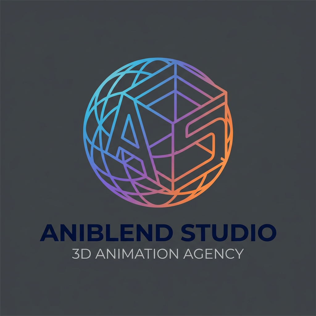 AI Design for logo for ANIBLEND Studio a 3D Animation Agency