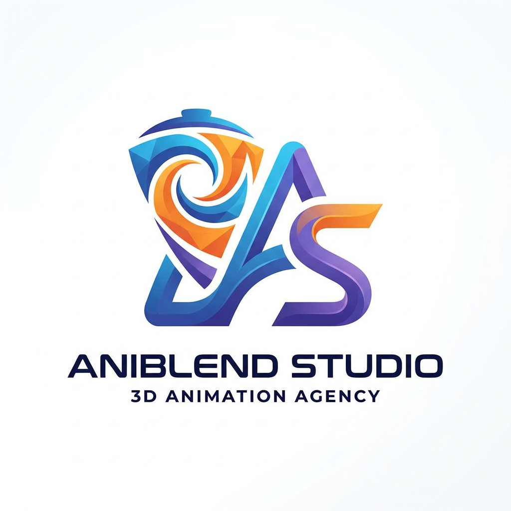 AI Design for logo for ANIBLEND Studio a 3D Animation Agency
