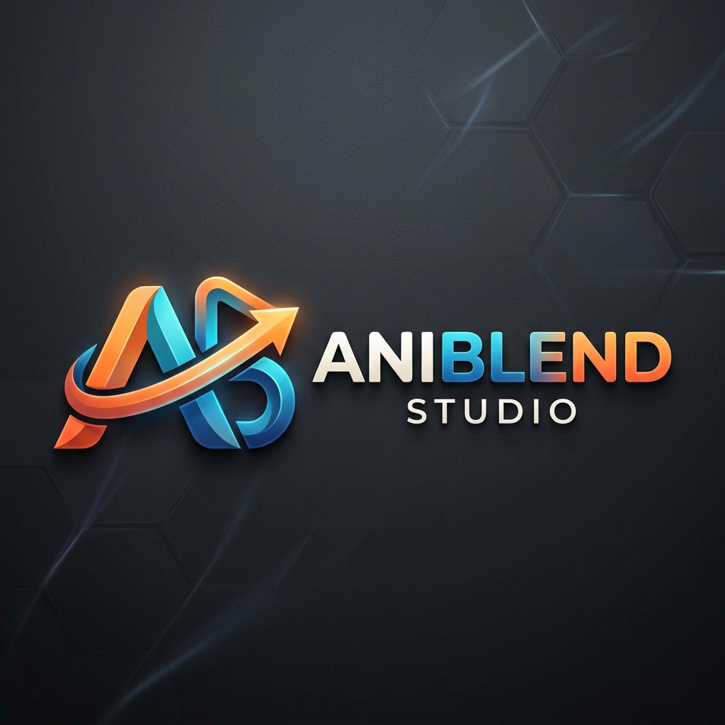 AI Design for logo for ANIBLEND Studio a 3D Animation Agency