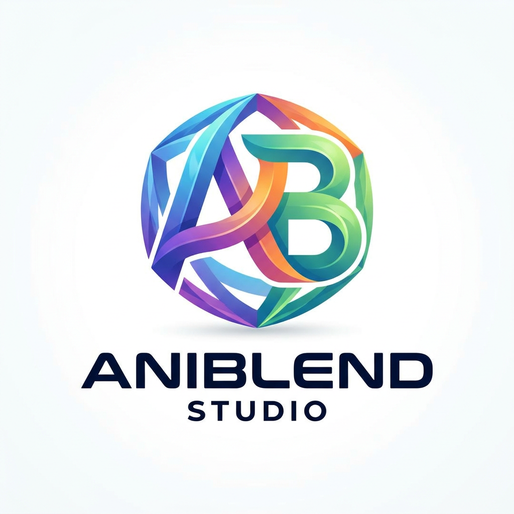 AI Design for logo for ANIBLEND Studio a 3D Animation Agency