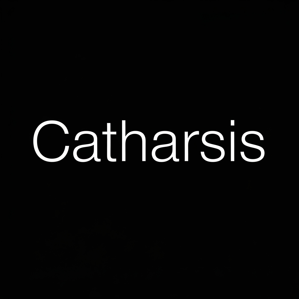 AI Design for the logo catharsis white logo and black back