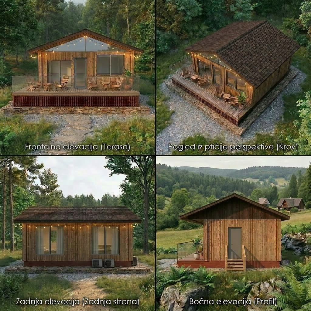 AI Design for da li mogad da vrata sa bocne elevacije stavis po sredini i da na zadnju elevaciju stavis dva malo veca prozora