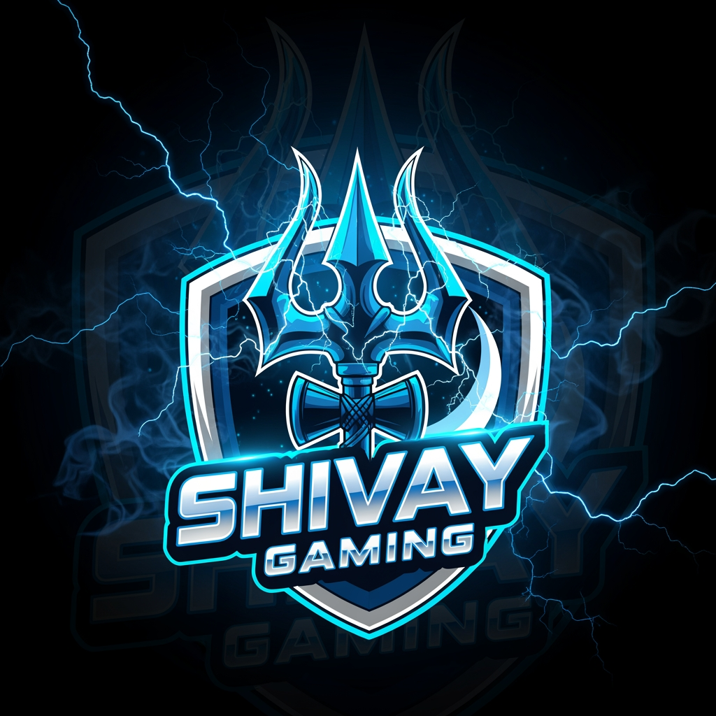 AI Design for Create a premium esports gaminYouTube Banner Prompt for "SHIVAY GAMING"
Create a professional YouTube gaming banner for "SHIVAY GAMING". Dark black and electric blue theme. A large glowing blue Trishul (trident) in the center with a crescent moon and mystical energy aura. Powerful lightning effects, smoke, and cinematic gaming atmosphere. The text "SHIVAY GAMING" should be bold, futuristic, and esports-style with a neon blue glow. Add subtle gaming elements such as a controller, keyboard, or gaming headset blended into the background. High-detail, modern, clean, premium YouTube channel art, 2560×1440 resolution, ultra-HD, professional gaming branding, blue and silver color palette.
Short Banner Text Ideas:
SHIVAY GAMING
Conquer Every Match
Play • Dominate • Repeat
Gaming with Power
Fearless Gameplay
Recommended Colors:
Electric Blue (#00BFFF)
Dark Black (#0A0A0A)
Silver (#C0C0C0)
YouTube Banner Size:
2560 × 1440 px
Keep important text/logo in the center safe area (1546 × 423 px)g logo for "SHIVAY GAMING". Feature a glowing blue Trishul (trident) as the central symbol, with a crescent moon behind it. Use a dark black background with electric blue lightning, mystical energy aura, and subtle smoke effects. Add bold futuristic esports-style typography for "SHIVAY GAMING". The design should look powerful, modern, clean, and professional for a YouTube gaming channel. High-detail vector style, sharp edges, 4K quality, gaming mascot logo, blue and silver color scheme. Design an aggressive esports logo for "SHIVAY GAMING" with a glowing neon-blue Trishul, fierce energy effects, lightning, dark background, bold 3D gaming text, modern esports shield, professional YouTube gaming branding, ultra-detailed vector artwork, blue and black theme, 4K.