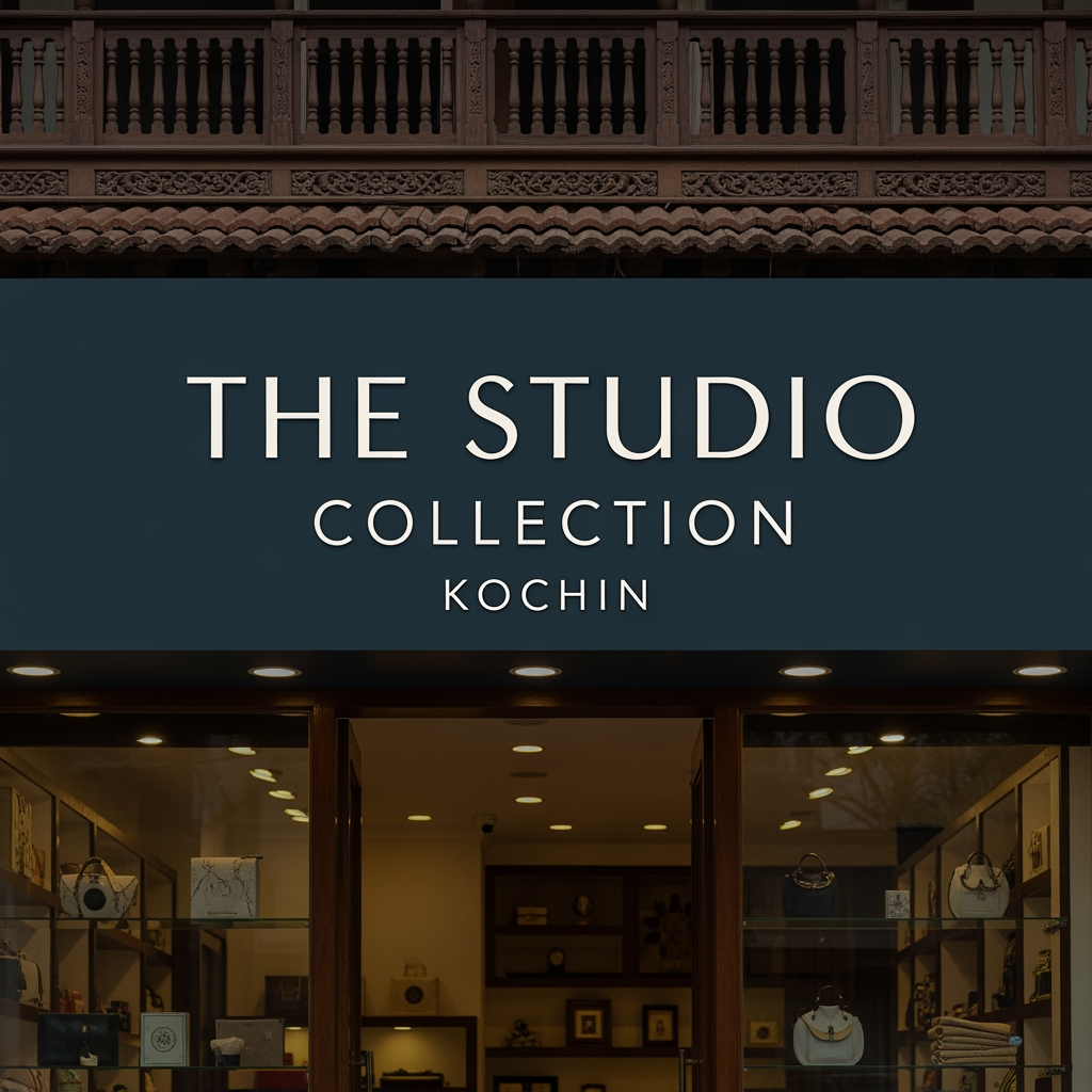 AI Design for The Studio Collection creates a logo boutique shop Cochin font family