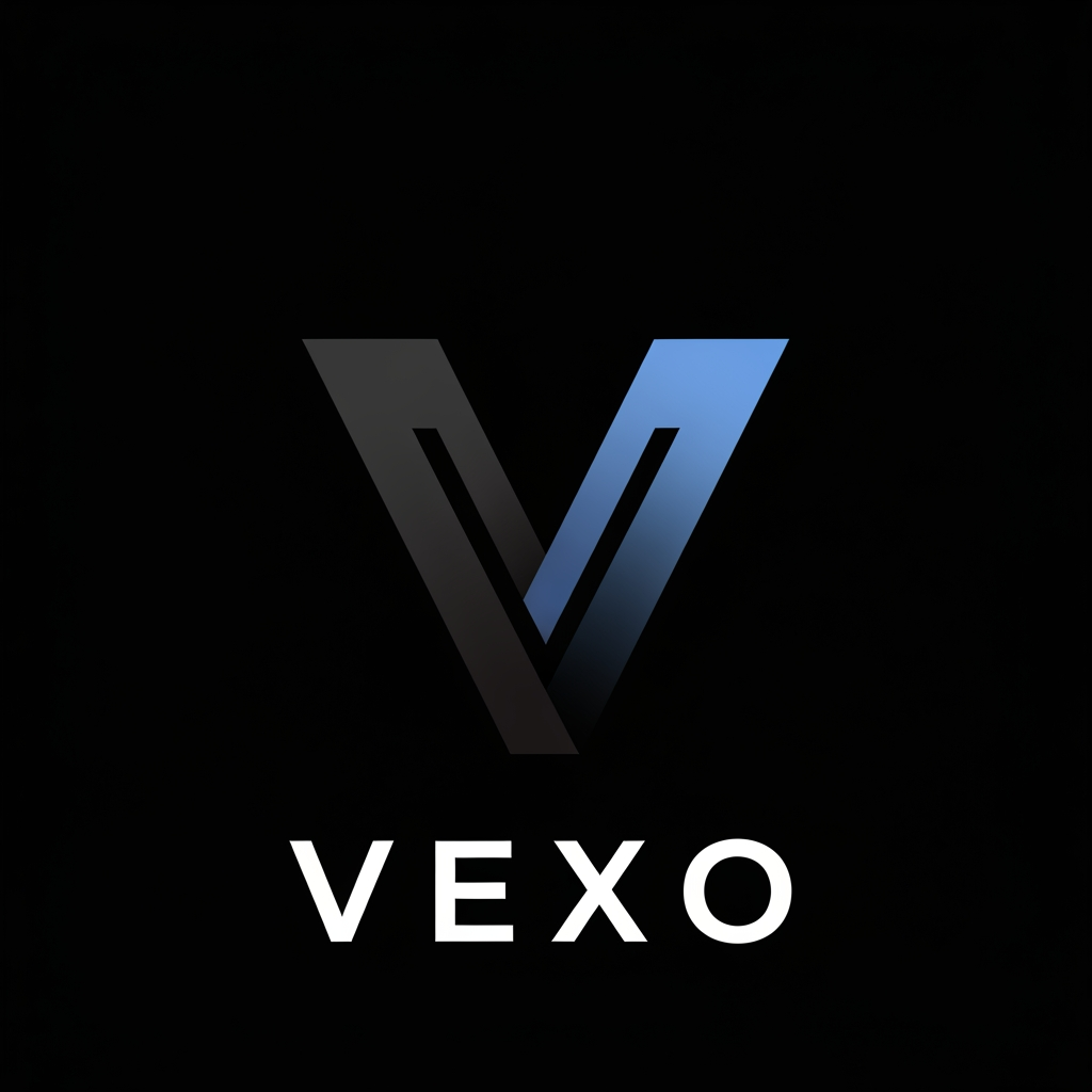 AI Design for Design a minimalist, dark-aesthetic logo for a self-improvement brand called 'Vexo'. The logo should feature only the letter 'V' as the central icon — no full wordmark or additional text. Use a bold, modern, geometric sans-serif style for the 'V', with sharp clean lines or a subtle gradient. Color palette: deep black, charcoal grey, with an accent of muted gold, electric blue, or neon purple for contrast. The overall feel should be sleek, powerful, and introspective — evoking growth, transformation, and mental strength. Avoid clutter, gradients should be subtle, and the design should work well as a small app icon as well as a large logo. Square format, transparent or black background