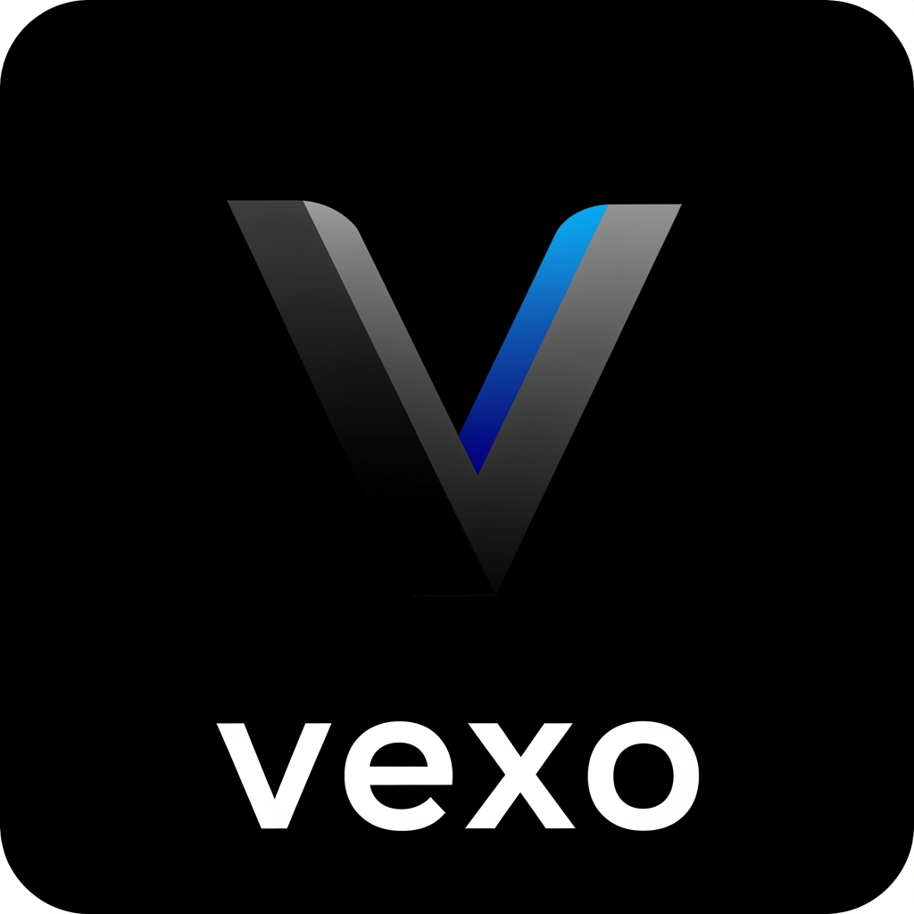 AI Design for Design a minimalist, dark-aesthetic logo for a self-improvement brand called 'Vexo'. The logo should feature only the letter 'V' as the central icon — no full wordmark or additional text. Use a bold, modern, geometric sans-serif style for the 'V', with sharp clean lines or a subtle gradient. Color palette: deep black, charcoal grey, with an accent of muted gold, electric blue, or neon purple for contrast. The overall feel should be sleek, powerful, and introspective — evoking growth, transformation, and mental strength. Avoid clutter, gradients should be subtle, and the design should work well as a small app icon as well as a large logo. Square format, transparent or black background
