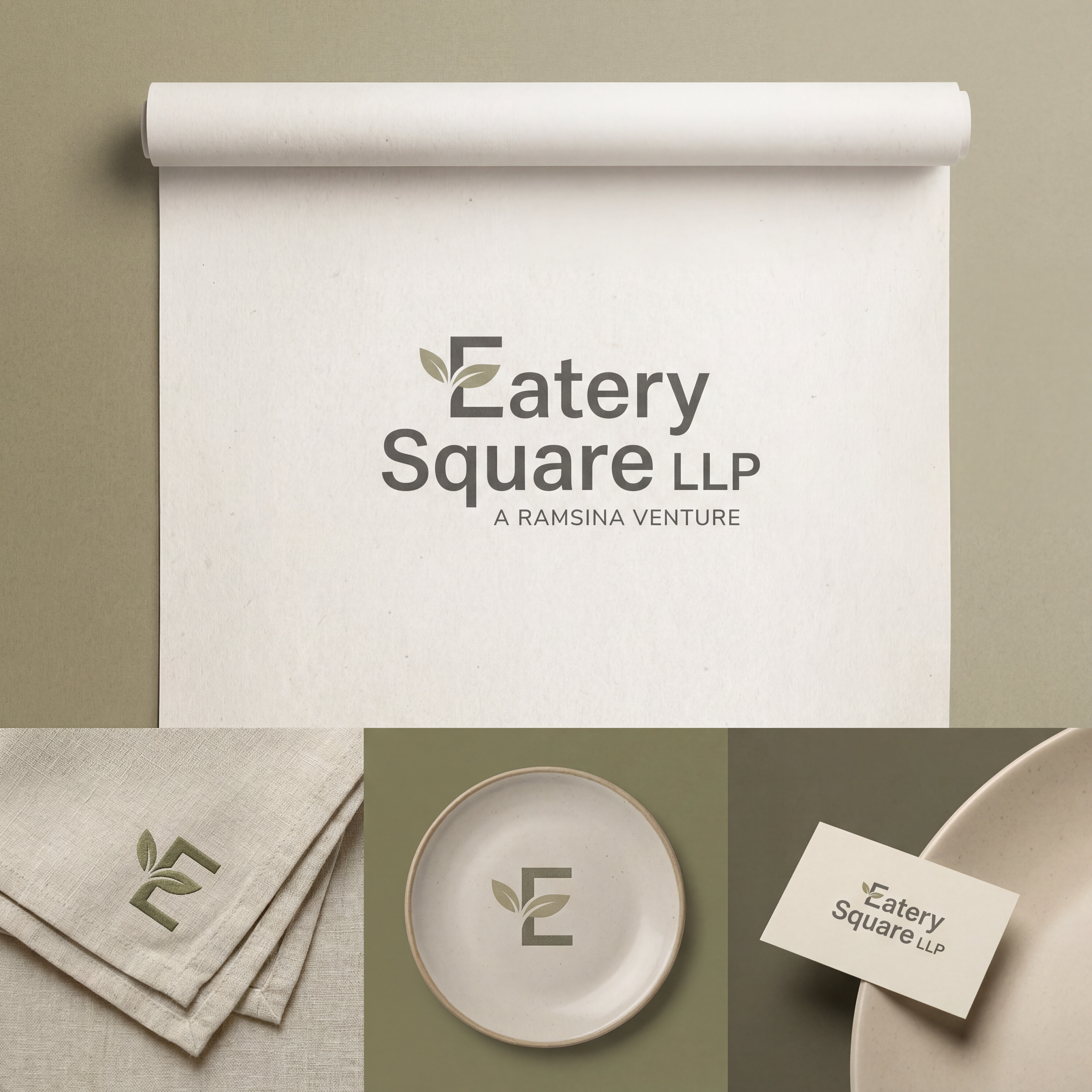 AI Design for we need a logo and brand identity for our new sister company, Eatery Square LLP.
Eatery Square LLP is a hospitality venture under Ramsina and will include hotels, food malls, spas and other hospitality experiences.
Requirement:
VERY Minimal and sophisticated logo
Subtle incorporation/inspiration of leaf
Should be versatile
