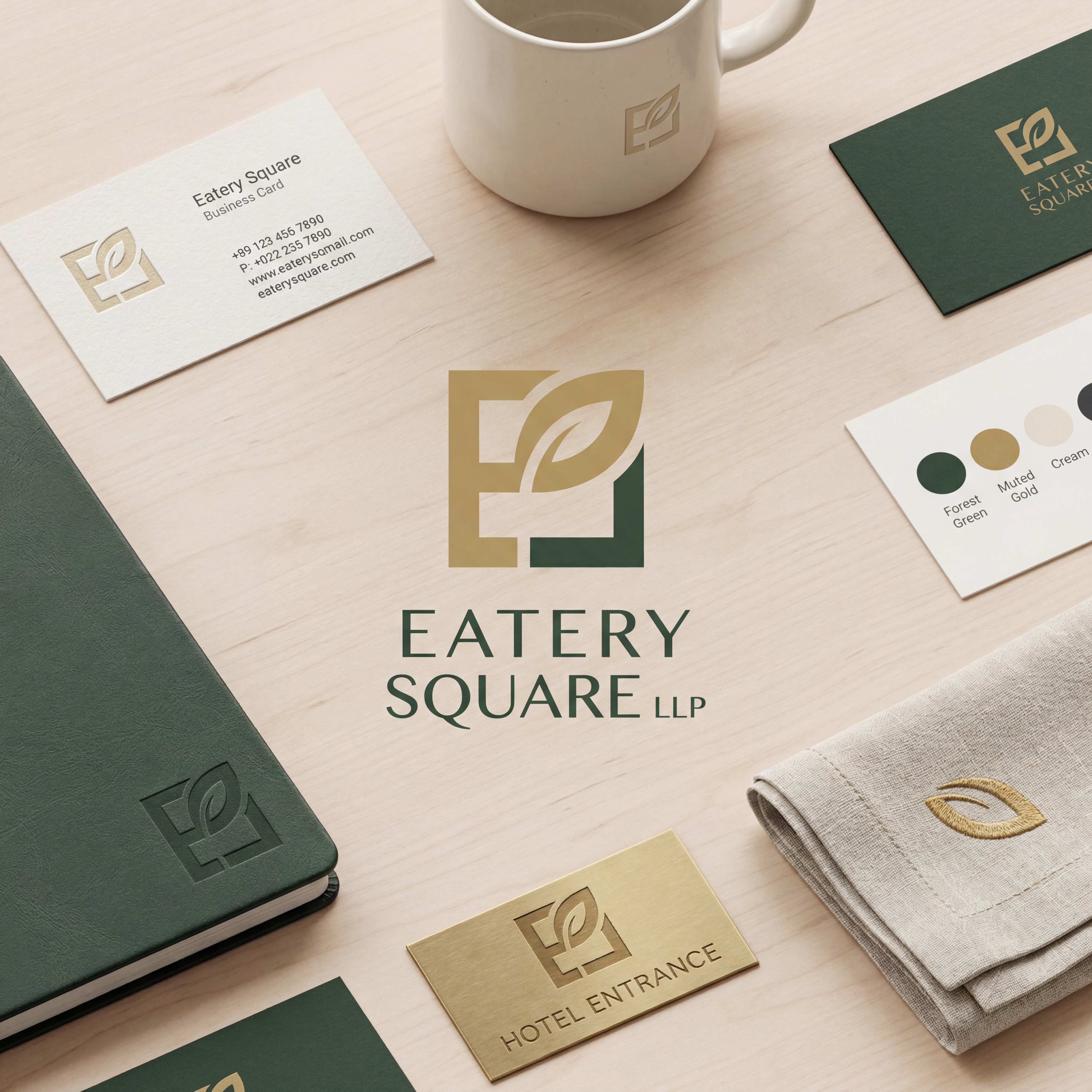 AI Design for we need a logo and brand identity for our new sister company, Eatery Square LLP.
Eatery Square LLP is a hospitality venture under Ramsina and will include hotels, food malls, spas and other hospitality experiences.
Requirement:
Minimal and sophisticated logo
Subtle incorporation/inspiration of leaf
Should be versatile
