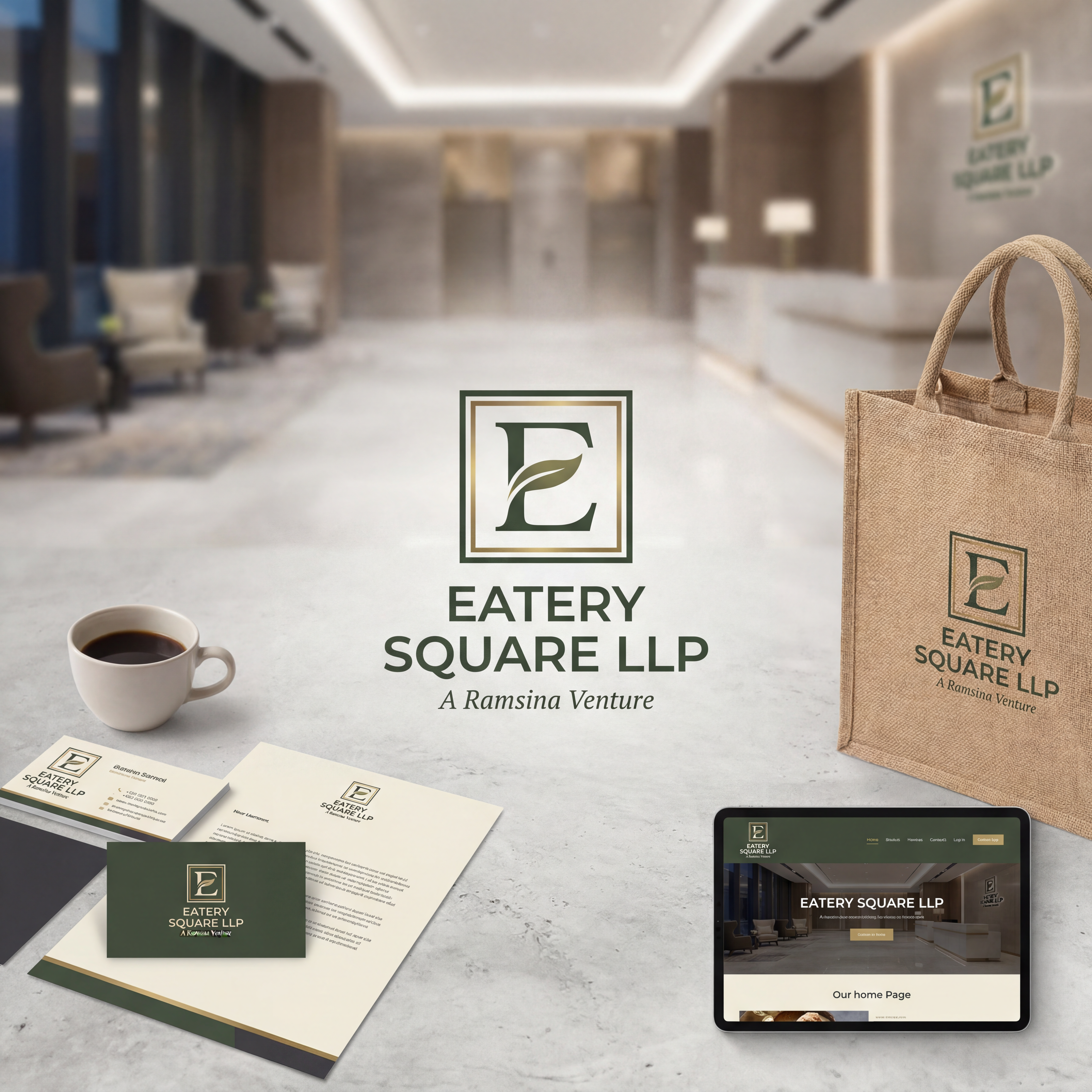 AI Design for we need a logo and brand identity for our new sister company, Eatery Square LLP.
Eatery Square LLP is a hospitality venture under Ramsina and will include hotels, food malls, spas and other hospitality experiences.
Requirement:
Minimal and sophisticated logo
Subtle incorporation/inspiration of leaf
Should be versatile for signage, print, digital, packaging, etc.