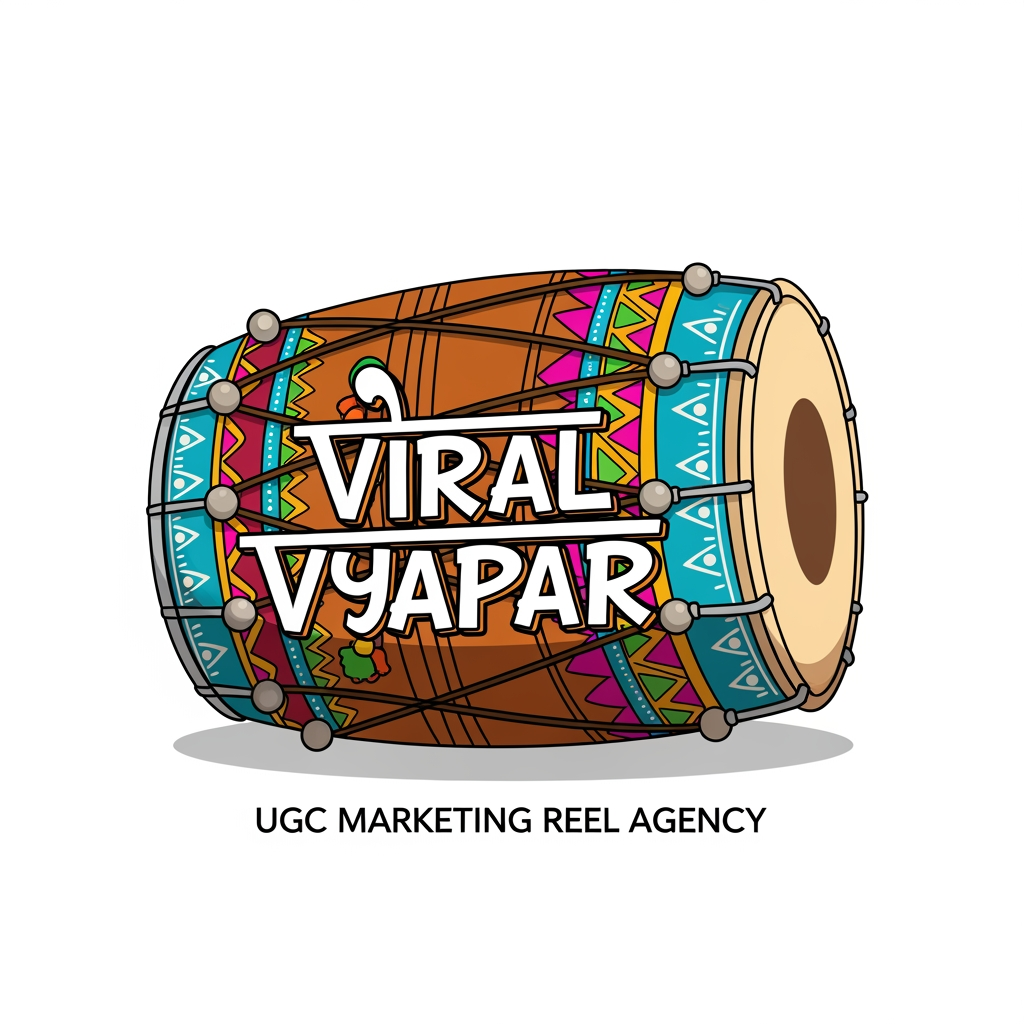 AI Design for make a UGC marketing reel agency logo the name of agency is viral vyapaar this is logo is look like desi and witty touch