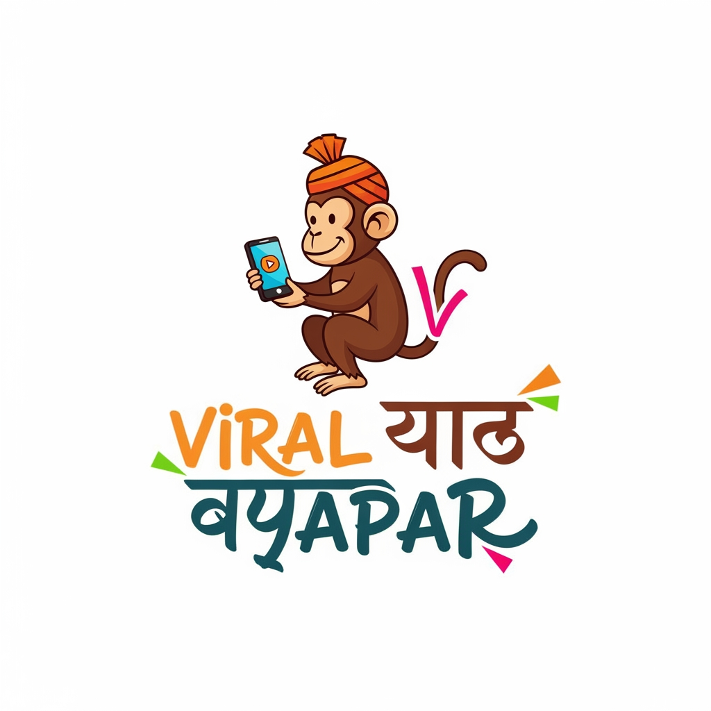 AI Design for make a UGC marketing reel agency logo the name of agency is viral vyapaar this is logo is look like desi and witty touch