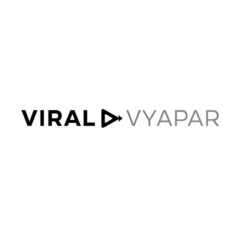 AI Design for make a UGC marketing reel agency logo the name of agency is viral vyapaar this is logo is look like simple and professional