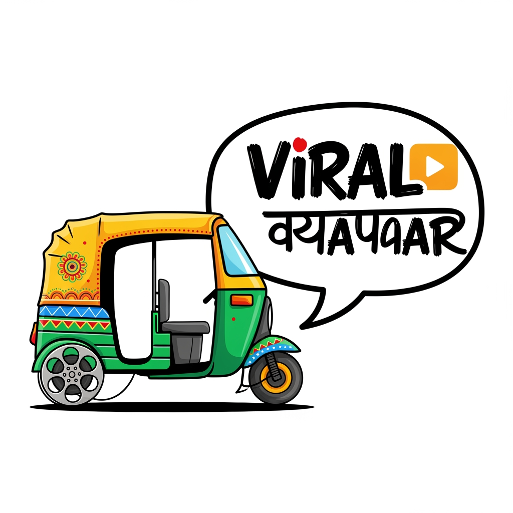 AI Design for make a UGC marketing reel agency logo the name of agency is viral vyapaar this is logo is look like desi and witty touch