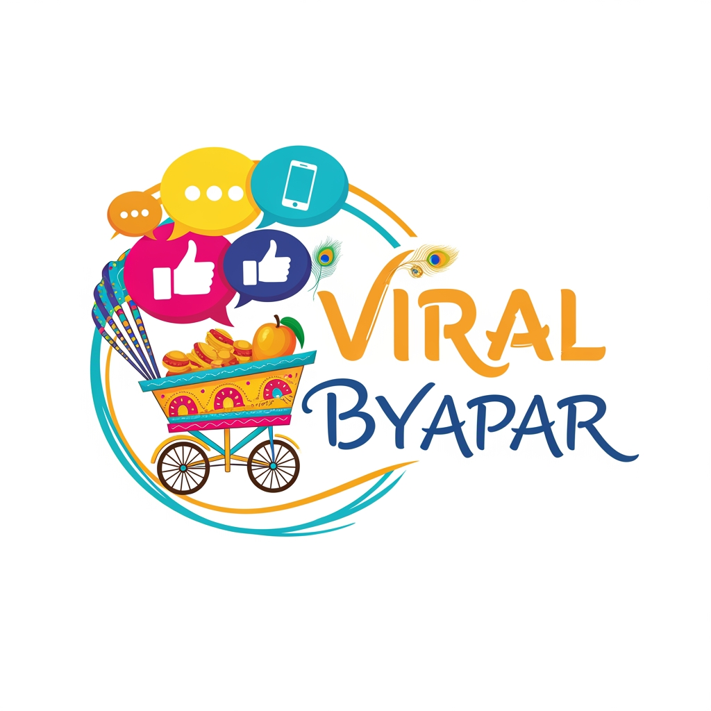 AI Design for make a UGC marketing reel agency logo the name of agency is viral vyapaar this is logo is look like desi and witty touch