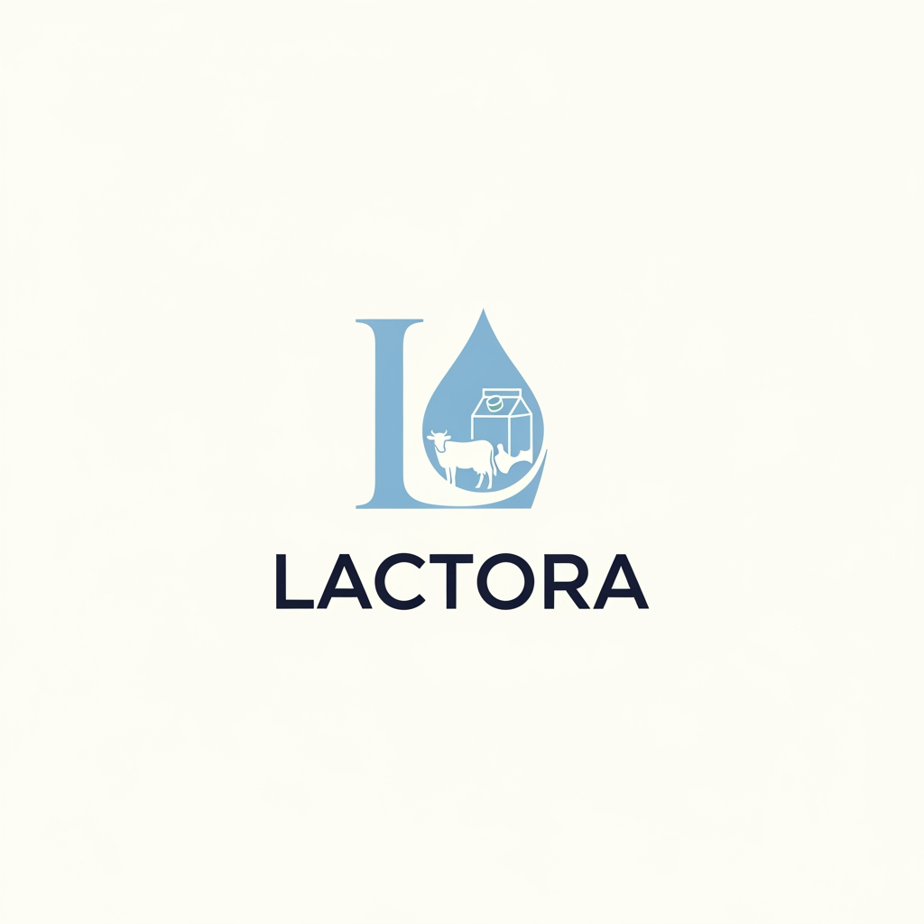 AI Design for Create logo for Ecommerse website name Lactora related to sale milk and milk product. give me proper simple logo for my company.