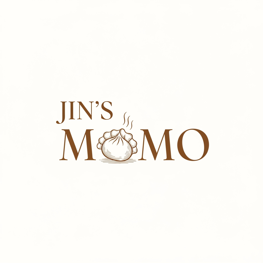 AI Design for I want to make logo
my brand name is 
Jin's Momo
make logo color is brawun