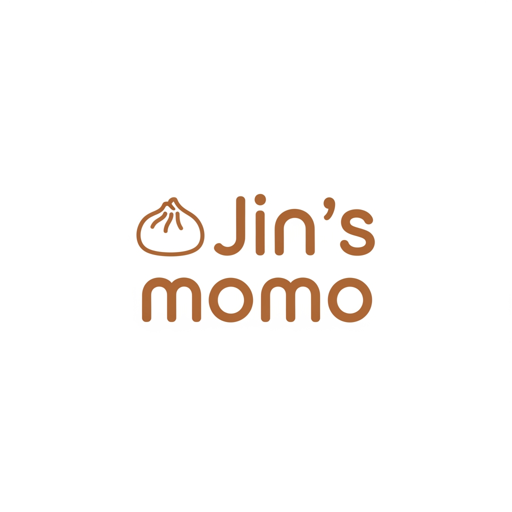 AI Design for I want to make logo
my brand name is 
Jin's Momo
make logo color is brawun