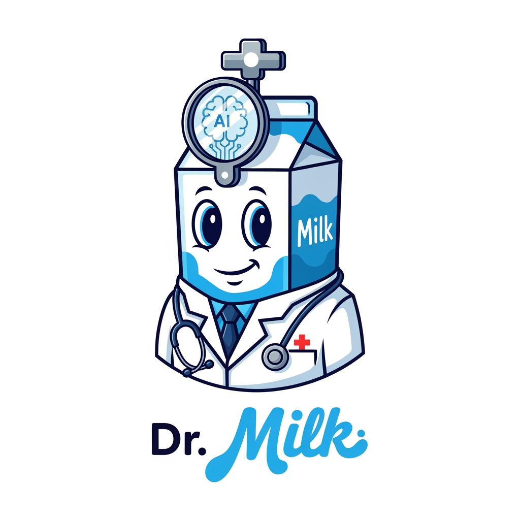 AI Design for a logo for ai agent name - Dr milk