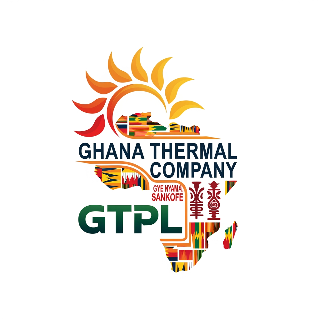 AI Design for A logo for a Company with name GTPL which Ghana Thermal COmpany
