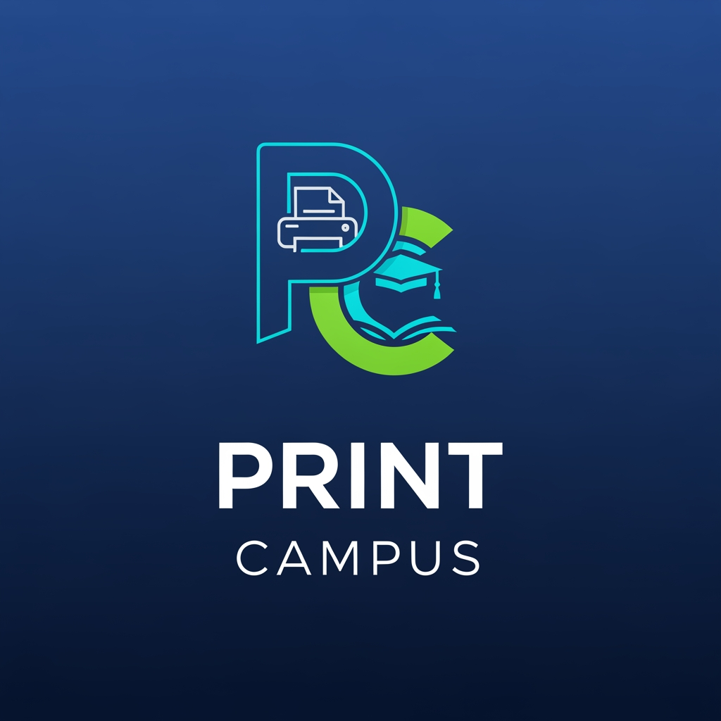 AI Design for Create a cachy and attractive , profassional logo for this app anme - PRINT CAMPUS