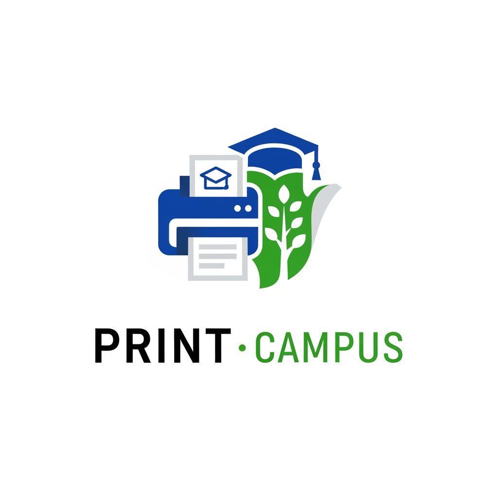 AI Design for Create a cachy and attractive , profassional logo for this app anme - PRINT CAMPUS