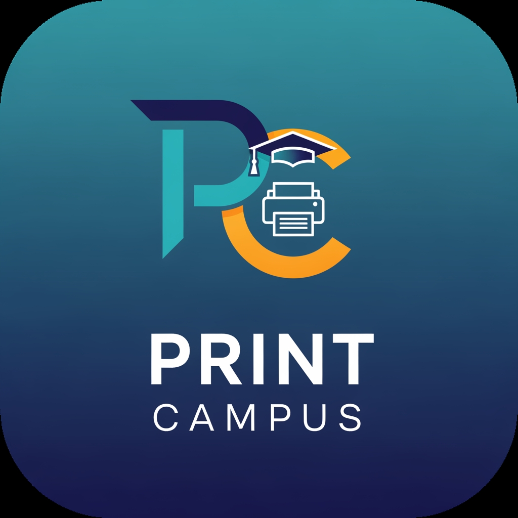 AI Design for Create a cachy and attractive , profassional logo for this app anme - PRINT CAMPUS