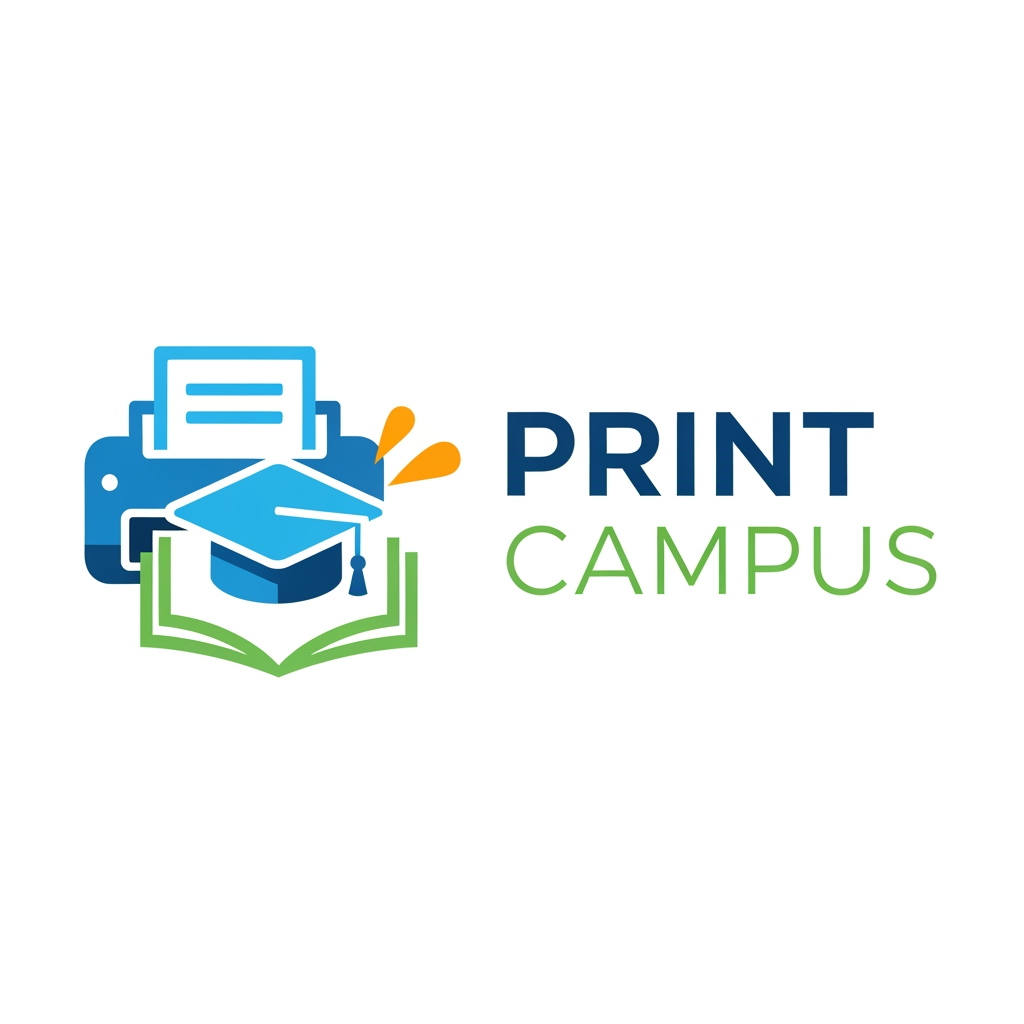 AI Design for Create a cachy and attractive , profassional logo for this app anme - PRINT CAMPUS