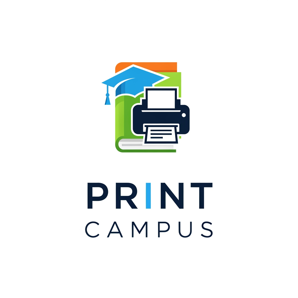 AI Design for Create a cachy and attractive , profassional logo for this app anme - PRINT CAMPUS