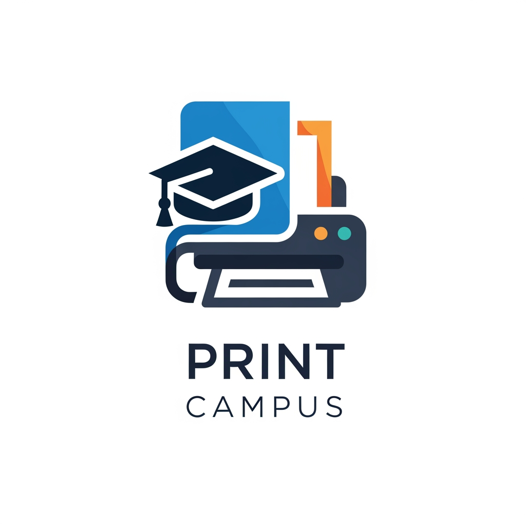 AI Design for Create a cachy and attractive , profassional logo for this app anme - PRINT CAMPUS