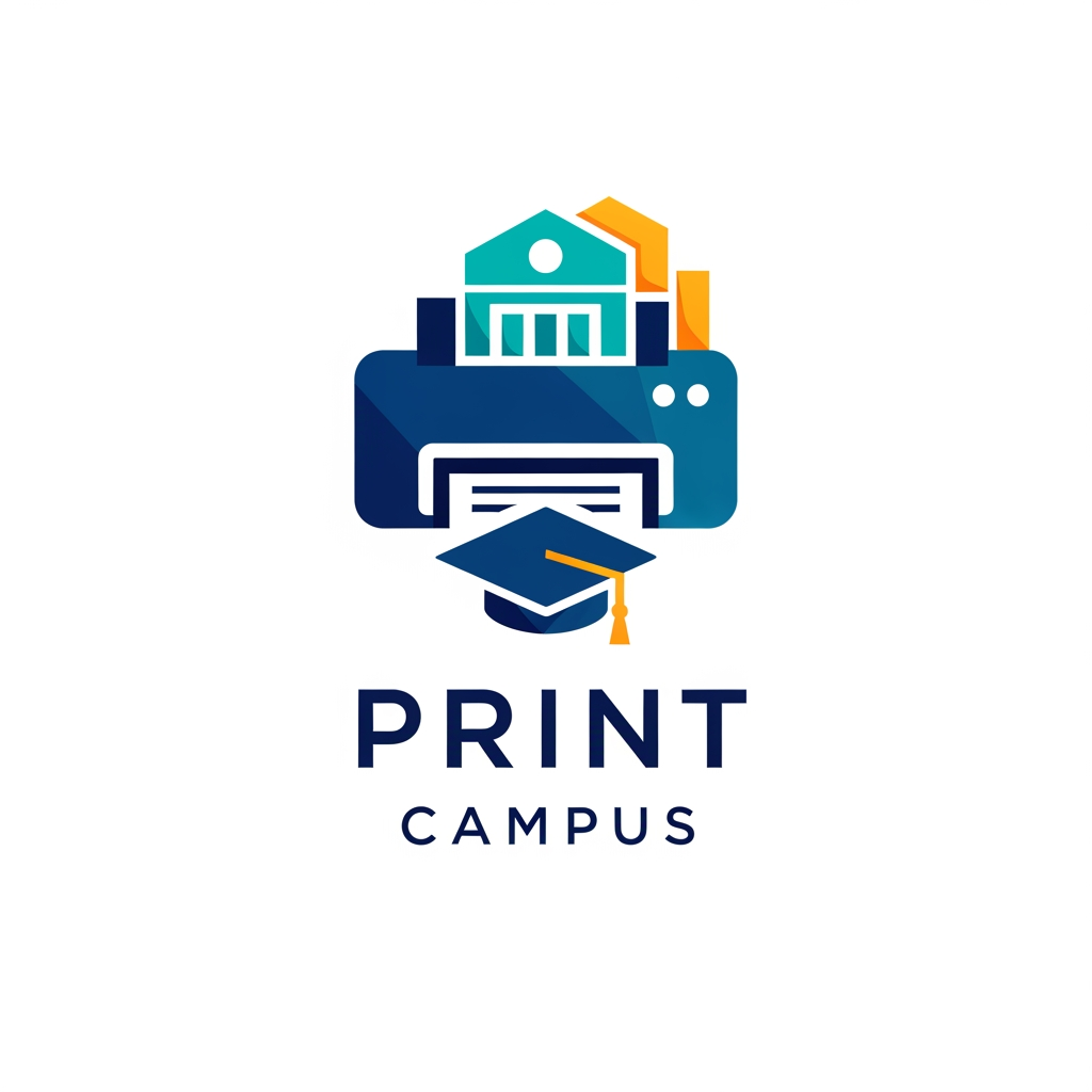 AI Design for Create a cachy and attractive , profassional logo for this app anme - PRINT CAMPUS