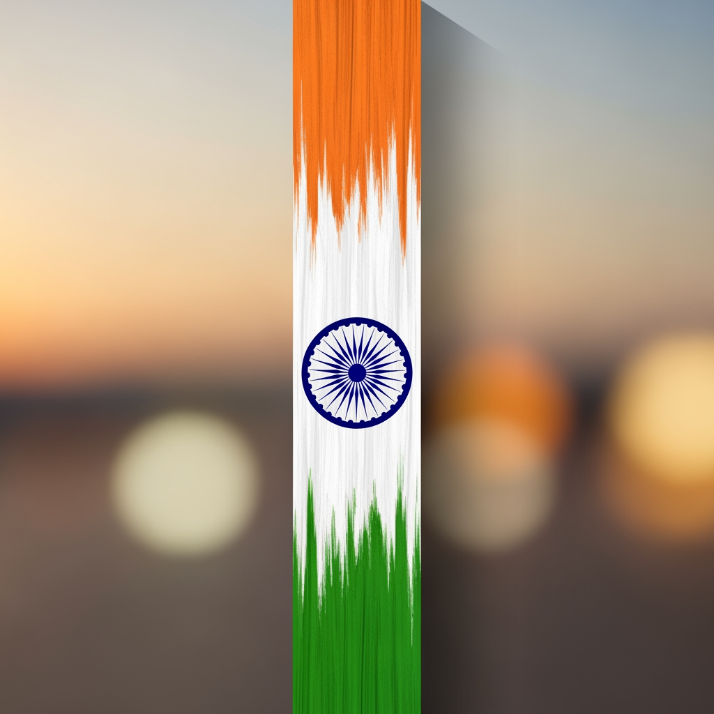AI Design for add bold thick vertical indian tricolour line