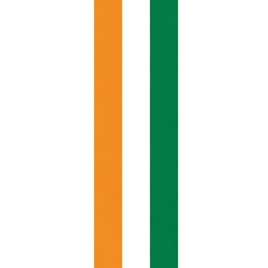AI Design for add bold thick vertical orange white and green tricolour line