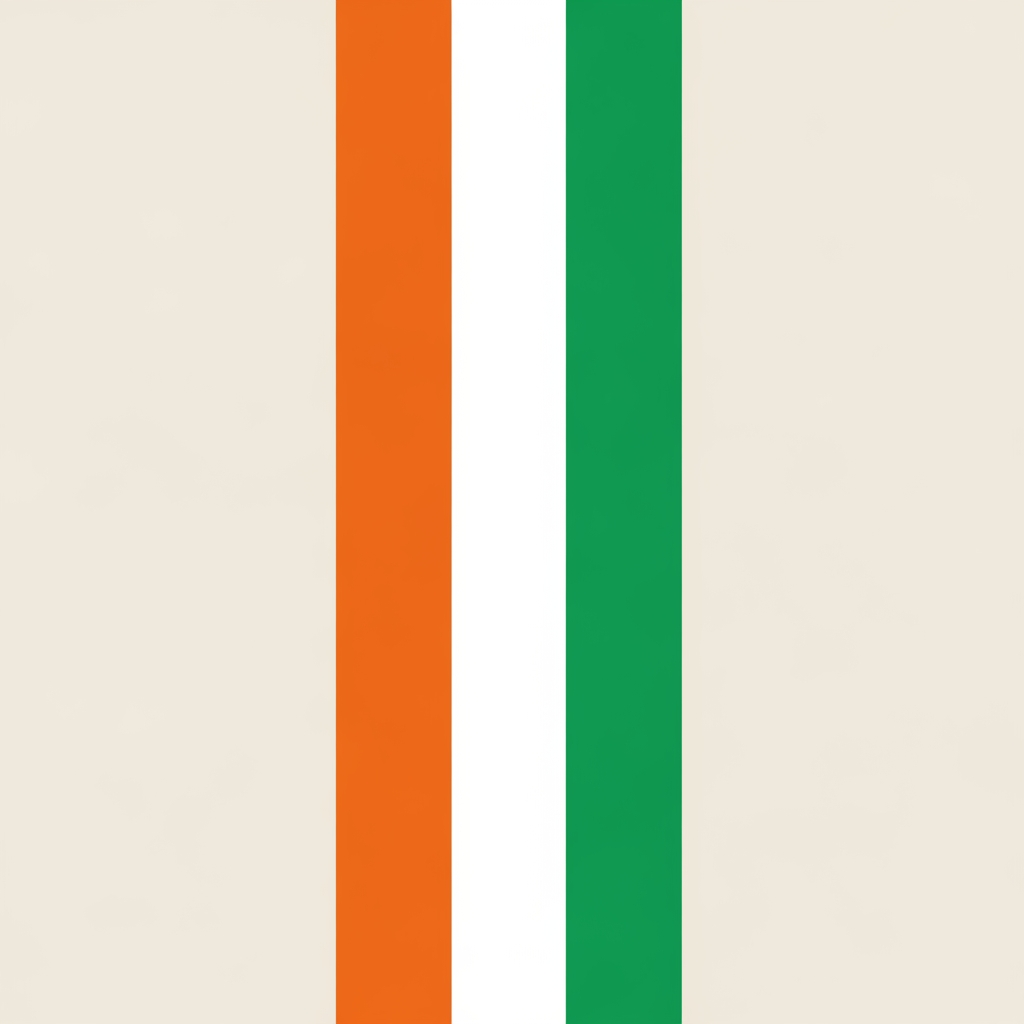 AI Design for add bold thick vertical orange white and green tricolour line