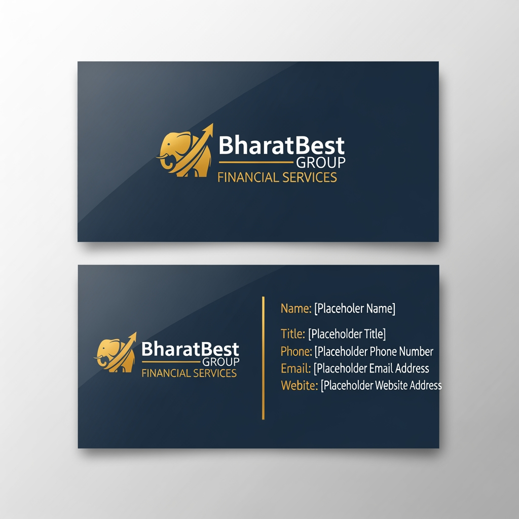 AI Design for bharatbest group logo financial services visiting card