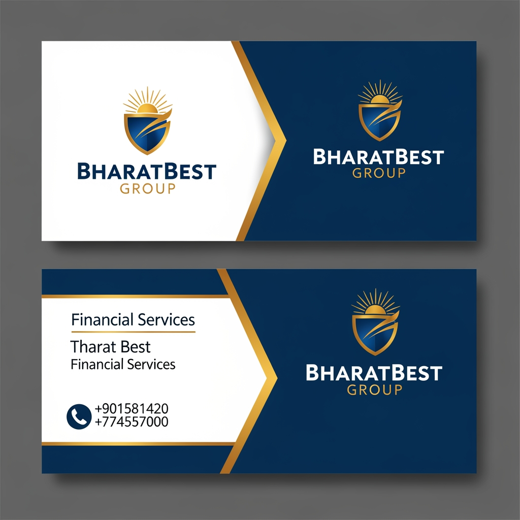 AI Design for bharatbest group logo financial services visiting card