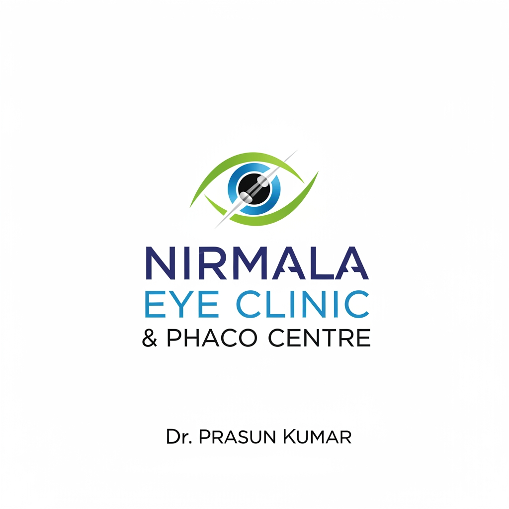 AI Design for create a logo for eye clinic , Nirmala eye clinic and phaco centre , docs name doctor prasun kumar