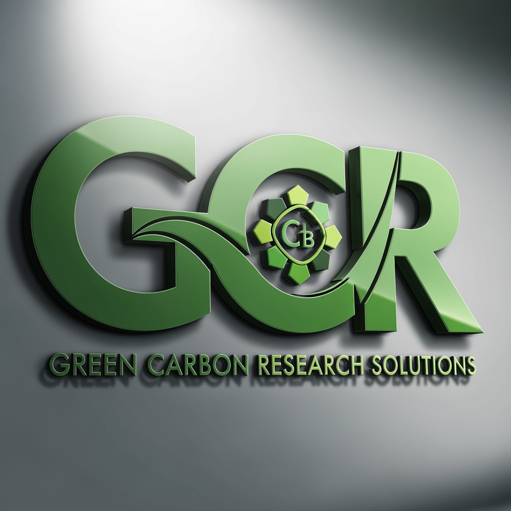 AI Design for create a 3d logo named GCR, in which G,C,R should come in the logo as the full form is Green Carbon Research Solutions.
