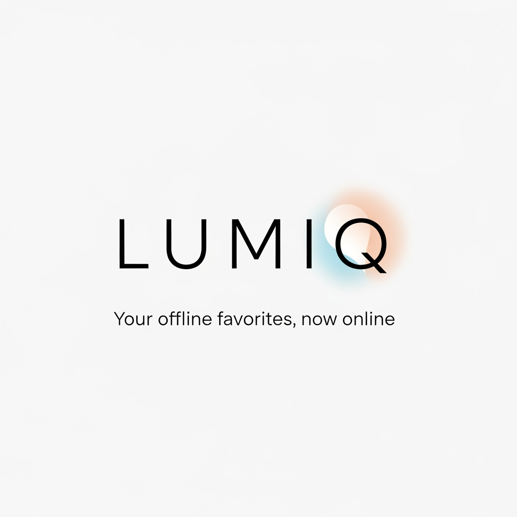 AI Design for generate a minimal logo to our skin care app , app name lumiq slogan your offline favoraites now online & transfer make it minimal