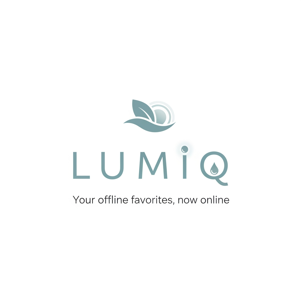 AI Design for generate a minimal logo to our skin care app , app name lumiq slogan your offline favoraites now online & transfer make it minimal make more profectional