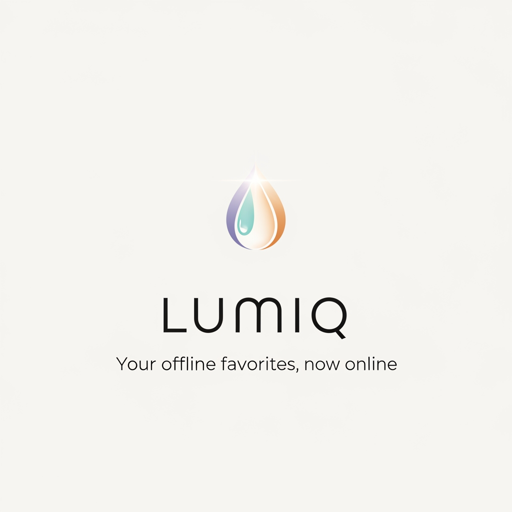 AI Design for generate a minimal logo to our skin care app , app name lumiq slogan your offline favoraites now online & transfer make it minimal make more professional