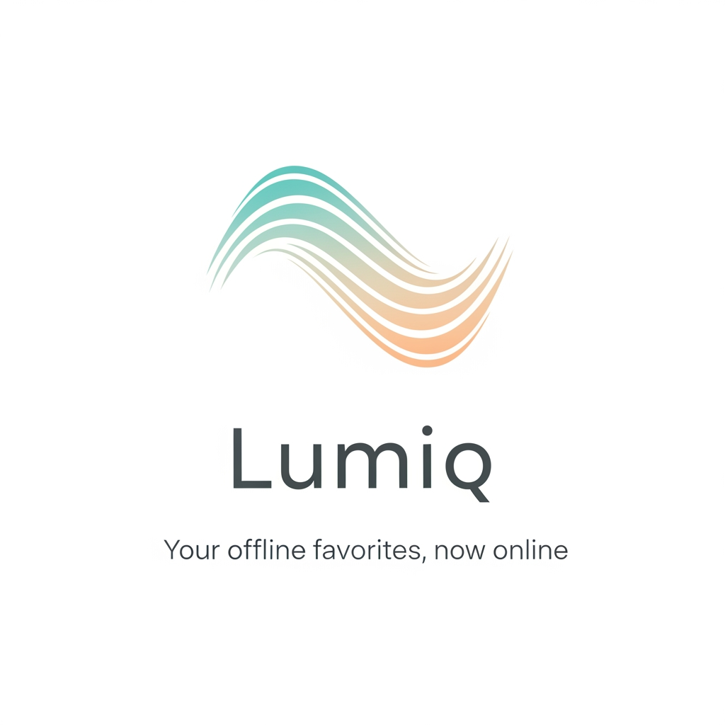 AI Design for generate a minimal logo to our skin care app , app name lumiq slogan your offline favoraites now online & transfer make it minimal