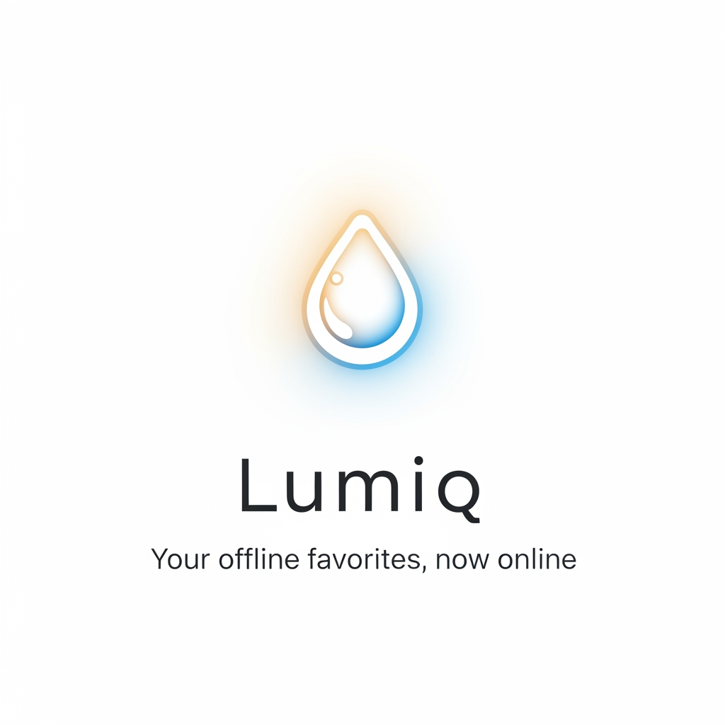 AI Design for generate a minimal logo to our skin care app , app name lumiq slogan your offline favoraites now online & transfer make it minimal